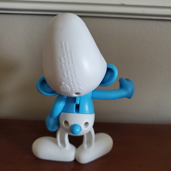 Collectible Brainy Smurf Burger King 5 3/4 Inches Tall Movable Arm - Picture 2 of 3